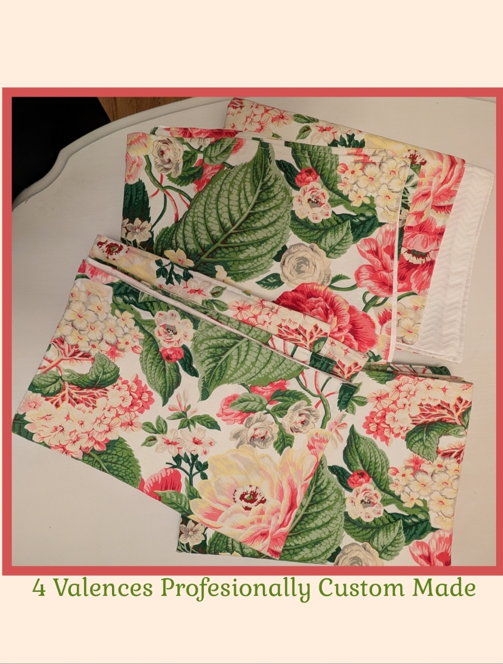 4 Valances, Waverly Spring Flourish Floral Curtains